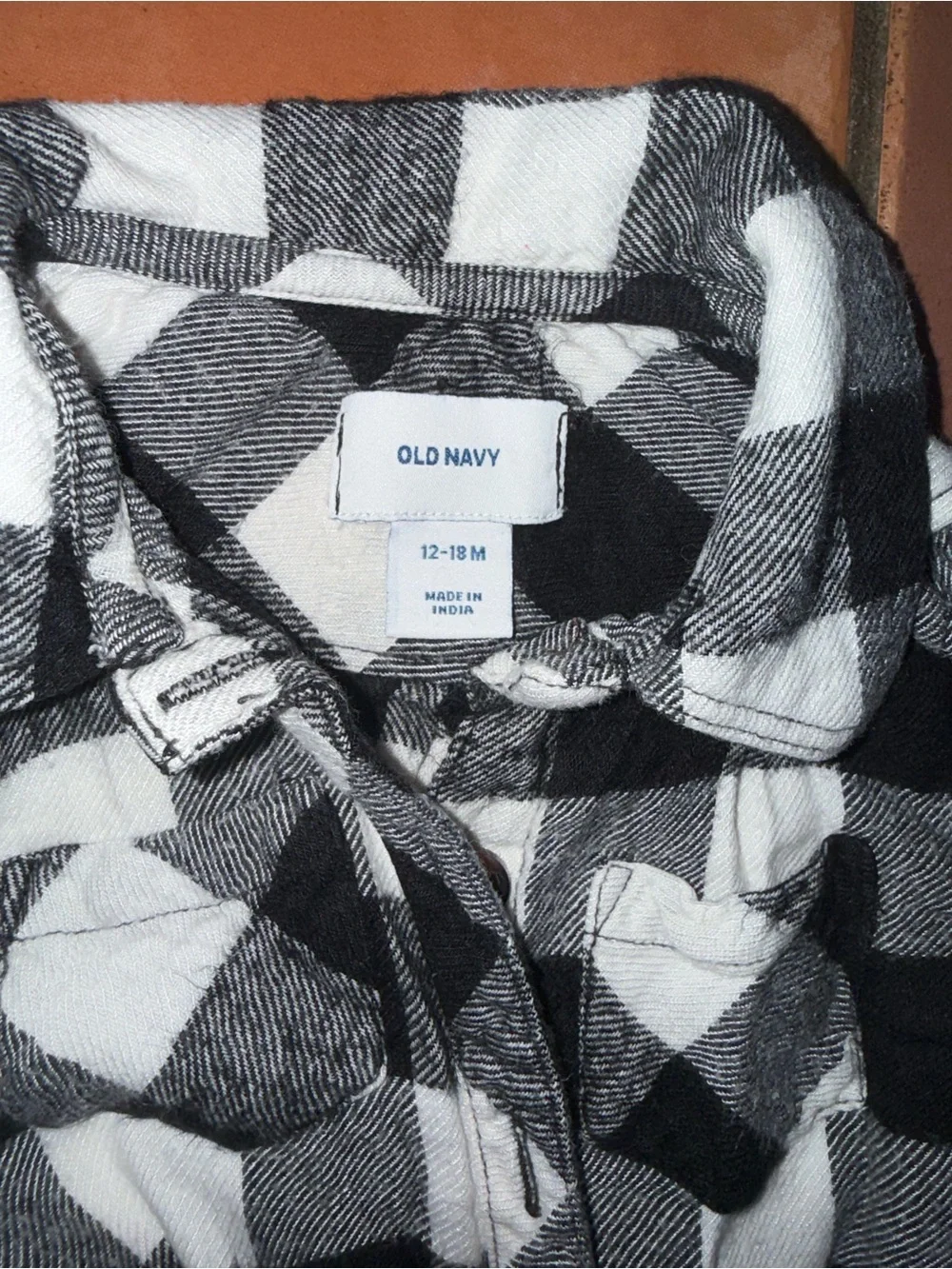 Old Navy Girls Black & White Plaid Button-Down Shirt